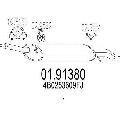 Глушитель выхлопных газов конечный 01.91380 MTS