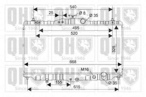 Радиатор, охлаждение двигателя QER1129 QUINTON HAZELL