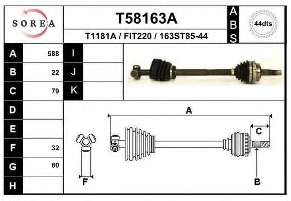 Приводной вал T58163A EAI