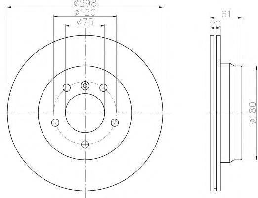 Тормозной диск 8DD 355 104-601 HELLA PAGID