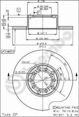 Тормозной диск BS 7043 BRECO